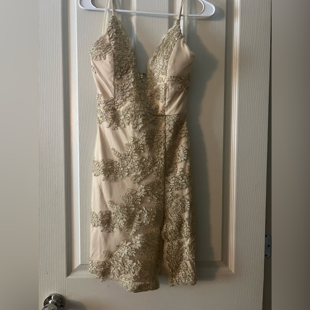 gold dress